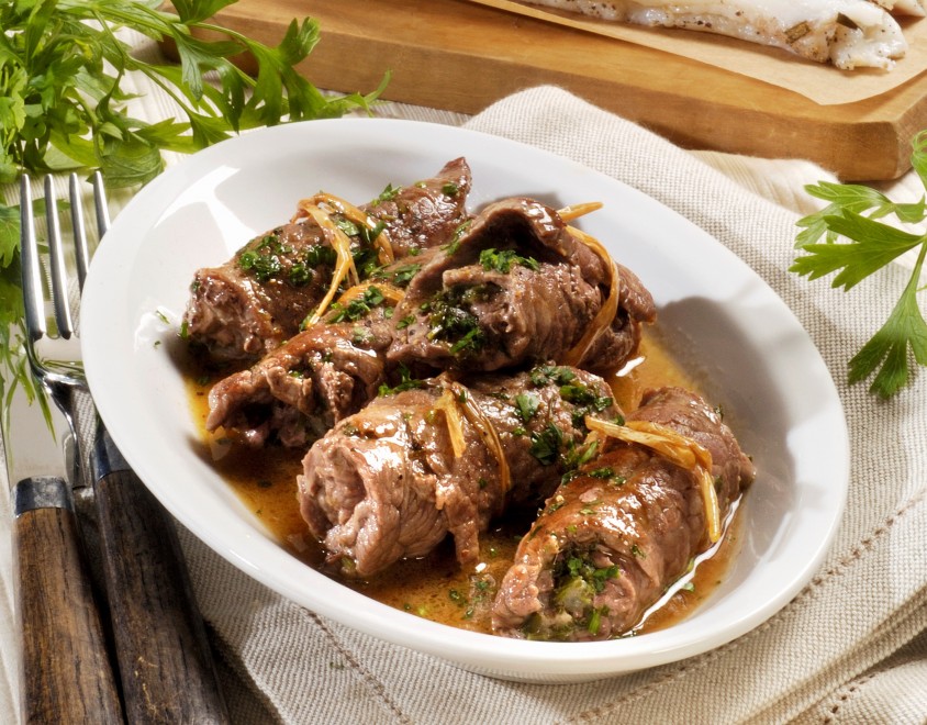 Involtini di vitello alla birra