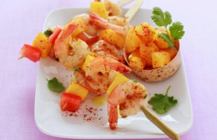 Spiedini gamberi e melone