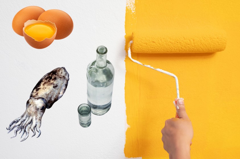 Tempere e inchiostri in cucina