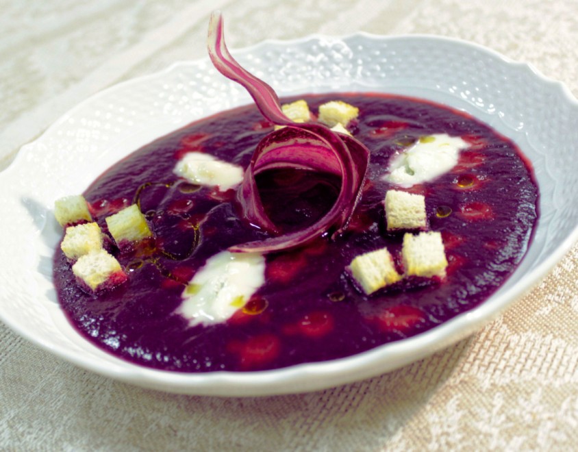 Crema di carote viola e barbabietola