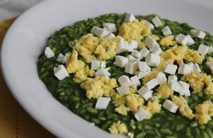 Risotto uova e spinacini