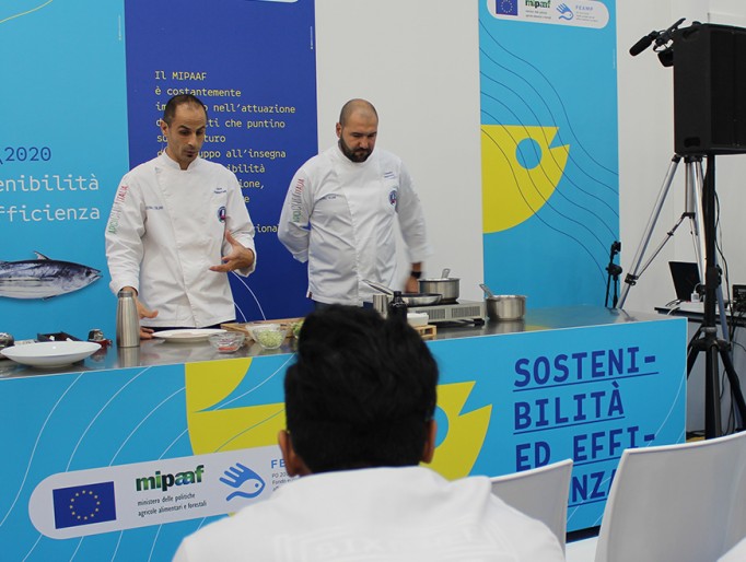 Coordinamento e supporto cucina per live cooking show APCI presso Mercato Mediterraneo, Fiera di Roma